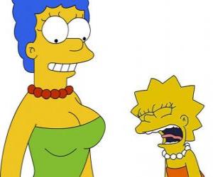пазл Мардж крики удивлен видя Лиза
